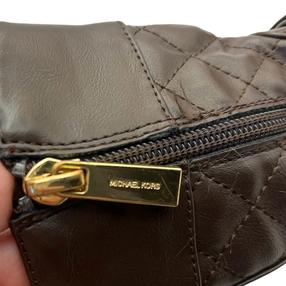 Michael Kors Boots Toddler Girl Size 5 Dark Brown Quilted Equestrian Logo Winter